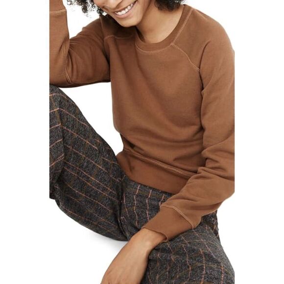 Madewell (Re)sourced Cotton Shrunken Sweatshirt in Brown S - Picture 1 of 5